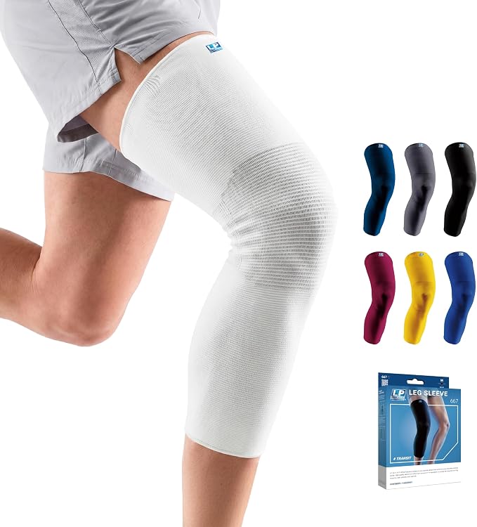 LP SUPPORT 667 Compression Sleeve Leg Full Length for Sports, Cycling, Running, Basketball, for Men Women (S - XL)