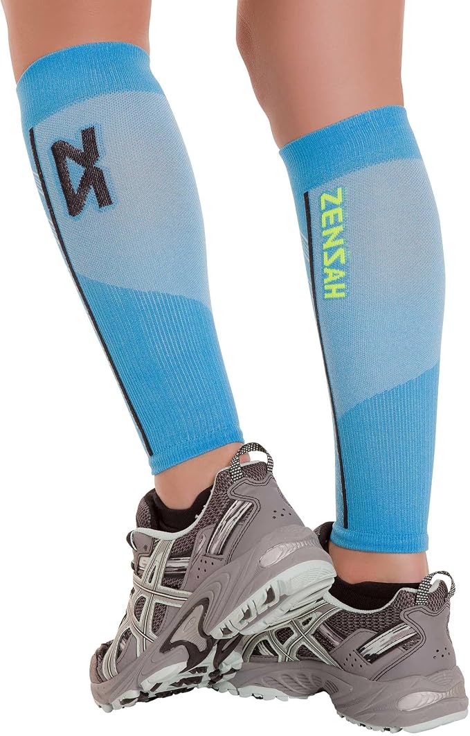 Zensah Featherweight Compression Leg Sleeves - Relieve Shin Splints, Calf Strains