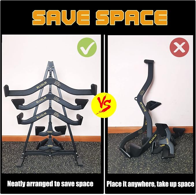 BLUSLM Lat Pull Down Bar Gym Accessory Rack, Lat Pulldown Attachments Cable Attachment Storage Rack for Mag Grip - Home Gym Fitness Heavy Duty A-Frame Stand