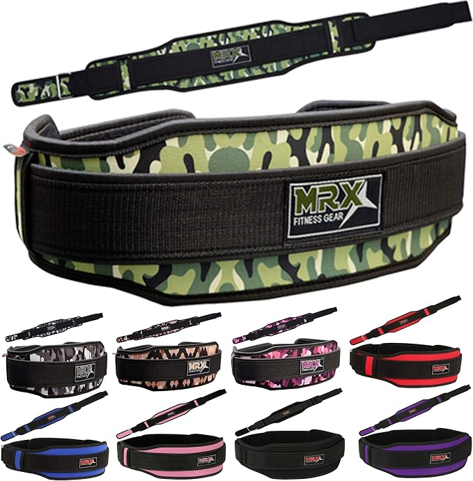 MRX Weight Lifting Belt with Double Back Support Gym Training 5" Wide Belts 11 Colors