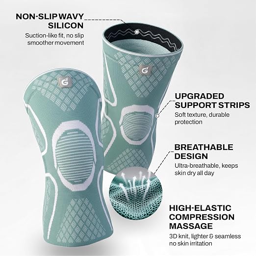 GOOGAH Knee Compression braces 1-Pack - Pain Relief Support for Arthritis, ACL & Meniscus Tears | Breathable Nylon Knee Sleeves for Men & Women | Sizes XXS-2XL