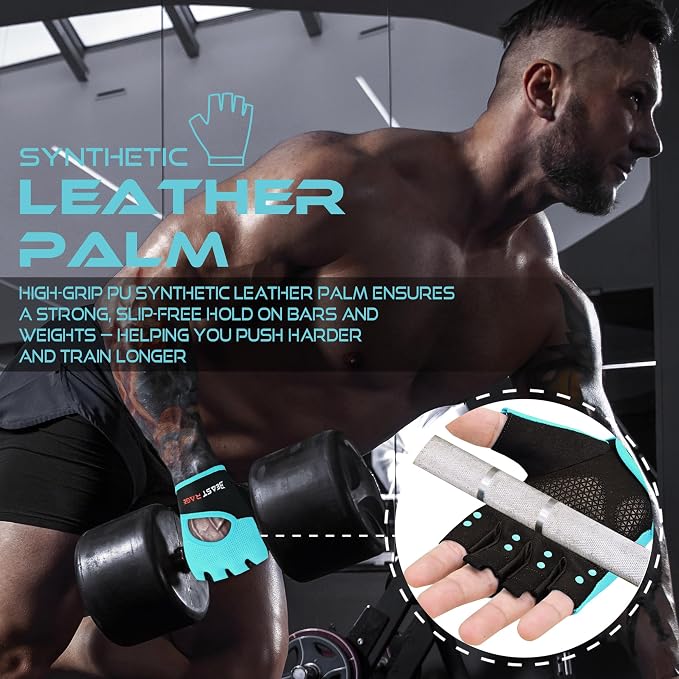 BEAST RAGE Workout Gloves for Men & Women - Fingerless Gym Gloves with Palm Protection, Breathable & Lightweight for Weightlifting, Cycling & Pull Up