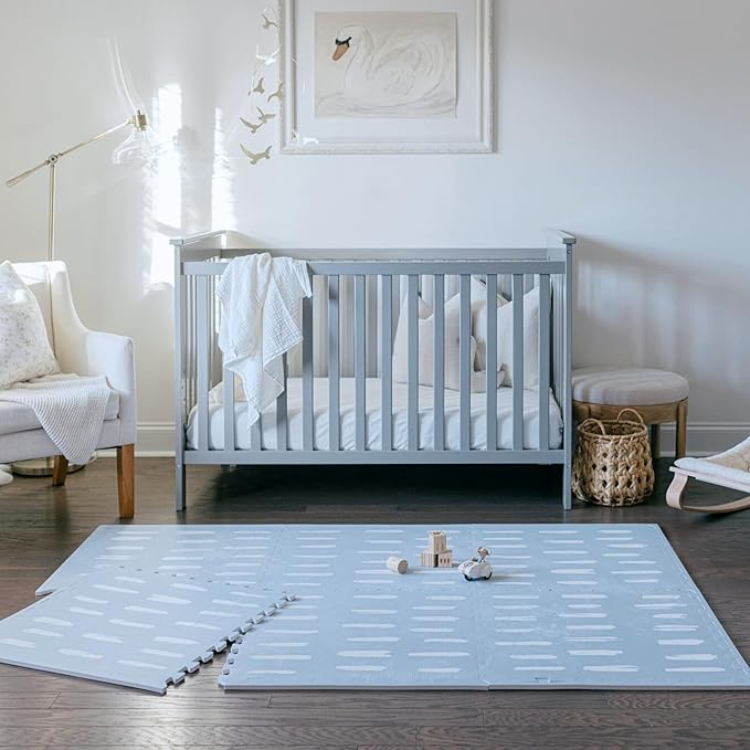 Little Landings Baby Play Mat for Floor - Shoreline (4x6ft) - Premium EVA Foam Play Mat for Babies & Toddlers (Ages 0-5+) Non-Toxic Playmat for Tummy Time, Crawling & Playroom - Stylish & Comfortable
