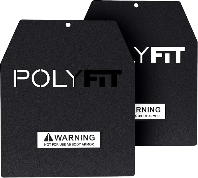 Polyfit Weight Vest Plates - Weighted Plates for Strength Training Vests | Sold in pairs, 4/6/9/14/19 lb options, steel construction, fits Polyfit vests, rucking backpacks and most weighted vests