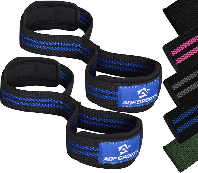 AQF Figure 8 Weight Lifting Straps, Padded Cuff Support for Deadlift