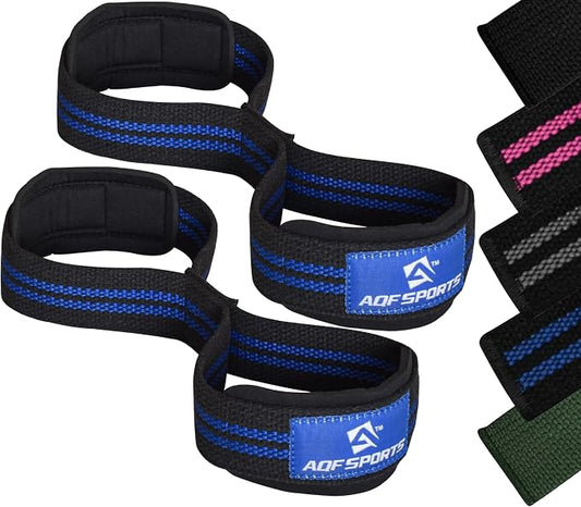AQF Figure 8 Weight Lifting Straps, Padded Cuff Support for Deadlift