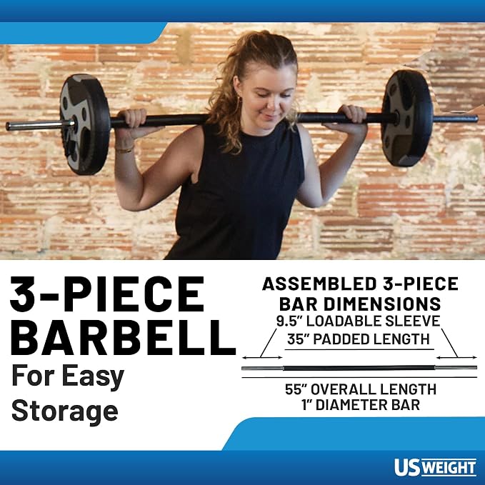 US Weight Weight Set for Home Gym - Barbell, Curl Bar or Multi-Use Options - Various Weight Options