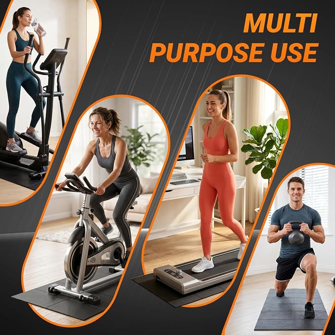 Treadmill Mat 55"x24",Anti-Slip Treadmill Pad for Home Gym | High-Density PVC Floor Protector，Easy to Roll & Store, Vibration Absorbing Walking Pad Mat for Treadmill