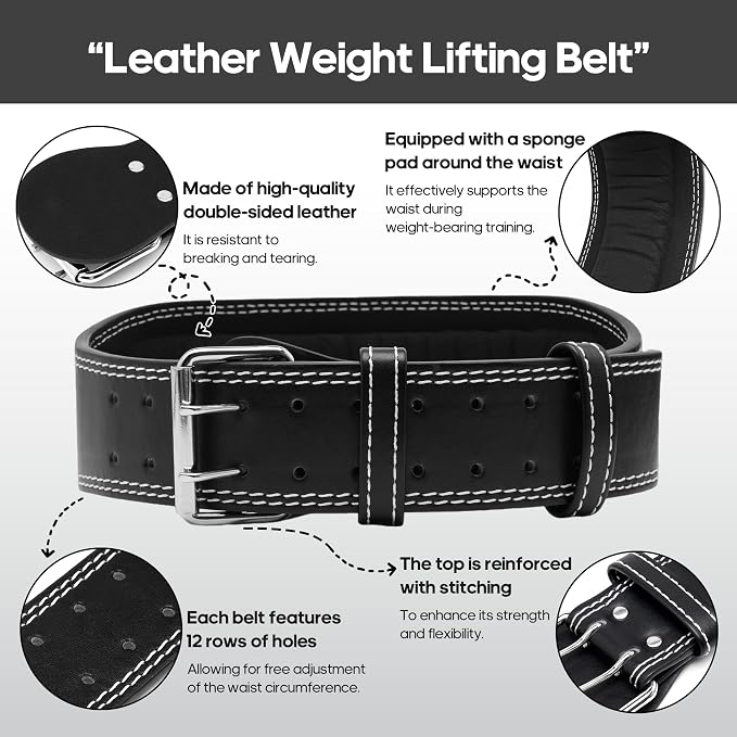 Women's Weight Lifting Belt 4 Inch Wide, Gym Powerlifting Belt for Women with Padded Lumbar Support, Adjustable Fitness Belt for Deadlift, Squats, Cross Training & Workout
