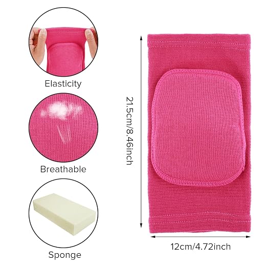 COMNICO Arm Brace Pads Elbow Protector Strap Pair, Breathable Anti-Collision Sponge Tendonitis Fitness Volleyball Basketball Tennis Golfers Knee Support Band for Kids Men Women Elderly(Rose red)