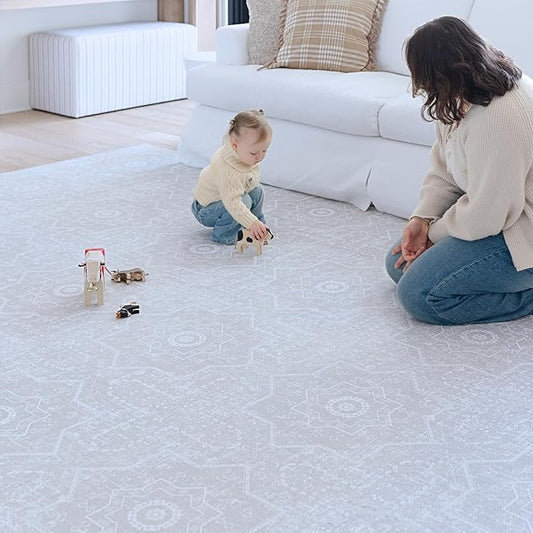 Little Landings Baby Play Mat for Floor - Layla (8x8ft) - Premium EVA Foam Play Mat for Babies & Toddlers (Ages 0-5+) - Non-Toxic Playmat for Tummy Time, Crawling & Playroom - Stylish & Comfortable