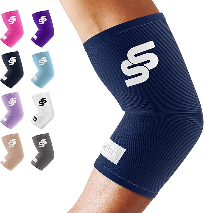 Sleeve Stars Elbow Sleeve for Pain Relief & Protection - Elbow Compression Sleeve for Women & Men - Supportive Elbow Brace for Tendonitis, Recovery & Ideal for Sports, Work