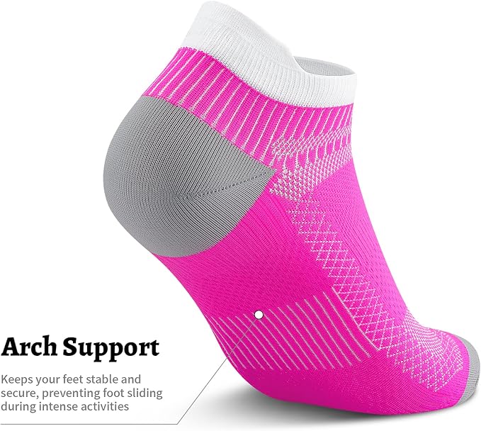 Compression Socks for Men Women Ankle Running Socks for Plantar Fasciitis | Low Cut Athletic Ankle Socks with Ankle & Arch Support for Running, Cycling, Golf, Work, Plantar Fasciitis Relief