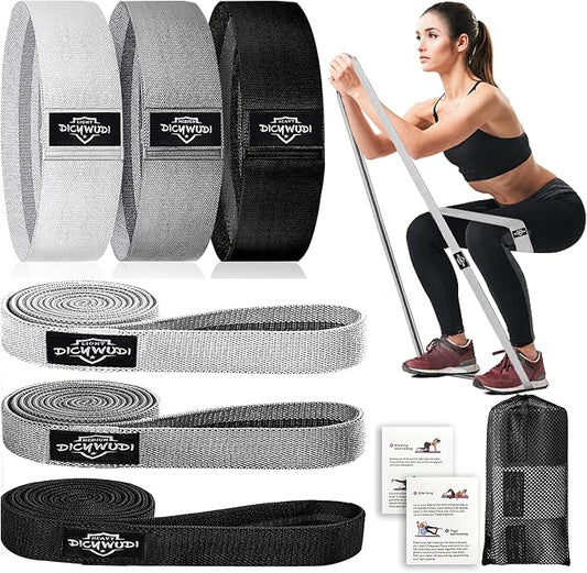 DICYWUDI Fabric Resistance Bands for Working Out, 6Pack Non-Slip Exercise Bands for Women and Men, Fabric Booty Bands for Home, Fitness, Pilates, Stretching