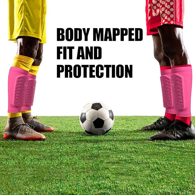 Soccer Shin Guards for Kids Youth Adults, Ski Shin Guards Sleeves for 2-18 Years Old Boys Girls Men, Calf Compression Sleeve with Honeycomb Pads, Espinilleras de Futbol para Hombres