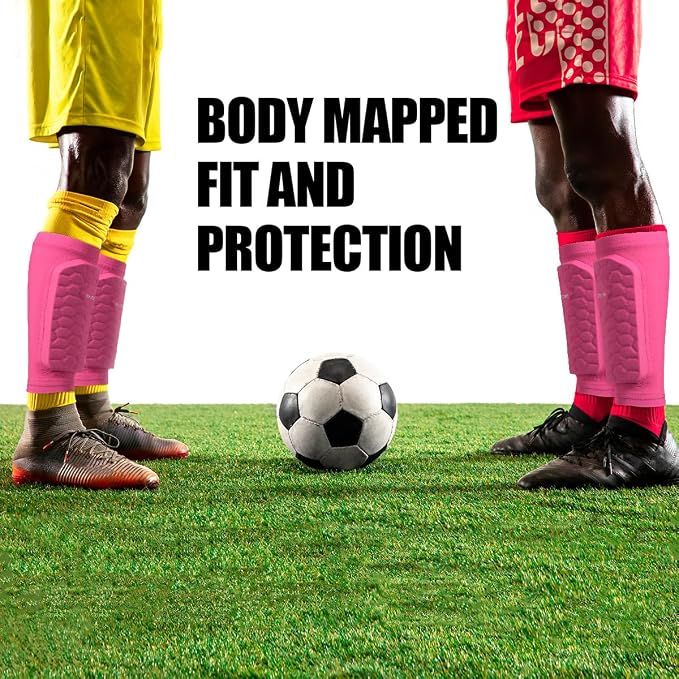 Soccer Shin Guards for Kids Youth Adults, Ski Shin Guards Sleeves for 2-18 Years Old Boys Girls Men, Calf Compression Sleeve with Honeycomb Pads, Espinilleras de Futbol para Hombres