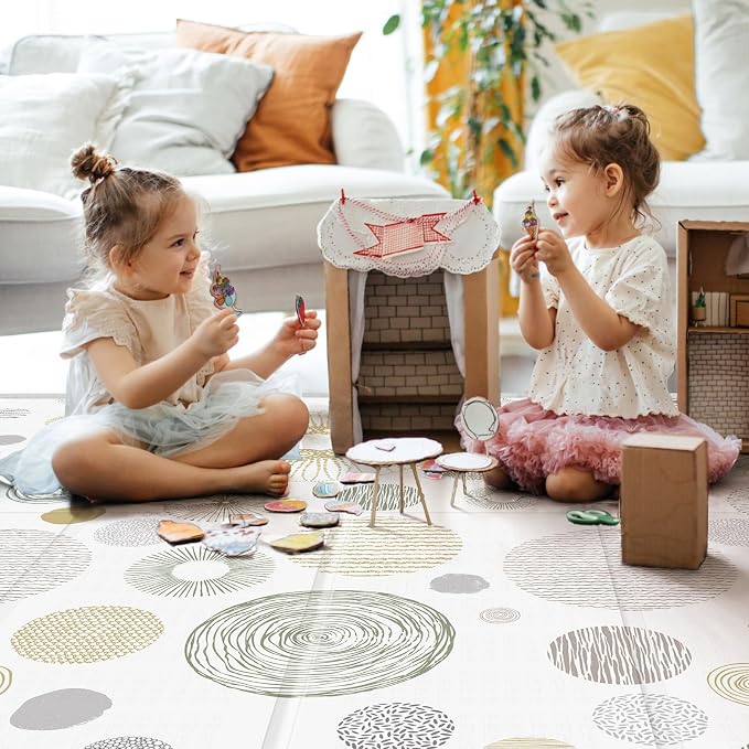 Baby Play Mat,79"x71" Extra Large Foldable Play Mat,Foam Play Mat for Baby | Reversible Baby Play Mats for Floor, Soft Baby Crawling Mat,Non-Toxic Tummy Time for Babies and Toddlers, Waterproof Playmat