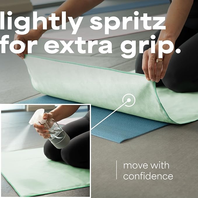 S&T INC. Aura Microfiber Yoga Mat Towel, 2 Pack, 26.5" x 72", Blue & Green | Soft and Absorbent, Quick-Dry for Gym, Pilates, and Hot Yoga, Compact for Gym Bag, Machine Washable