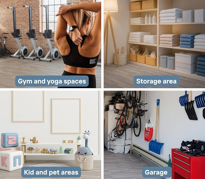 Art3d 48 Sq.Ft Eva Puzzle Exercise Mats, 24"x24" x 1/2" Thick Foam Interlocking Tiles for Flooring, Workout, Gym Equipments, Pack of 12, Grey Oak