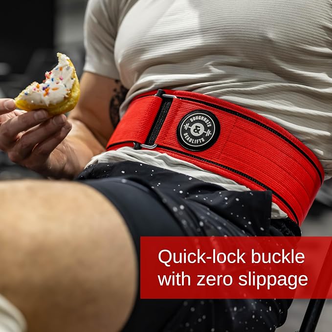 Weight Lifting Belt for Squats, Weightlifting Belt for Deadlifts - 4in Back Support for Bodybuilding | Powerlifting, Locking Metal Buckle, Weight Lifting Belts for Men - Quick Locking