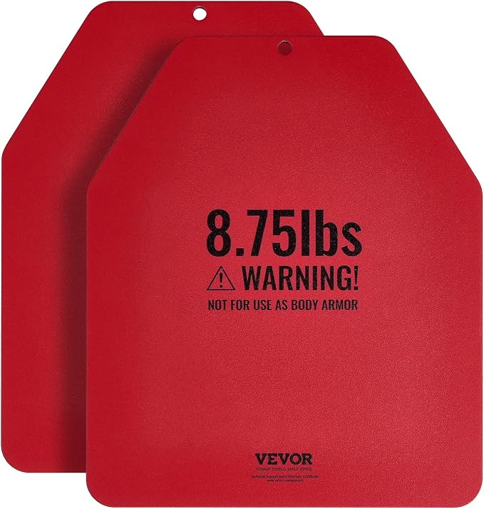 VEVOR Weight Vest Plates, 5.75/8.75/14.5/19.75 LB Pairs, Premium Steel Weighted plates, Additional Weight for Weight Vests, for Strength Training, Running, Fitness, Heavy Workouts