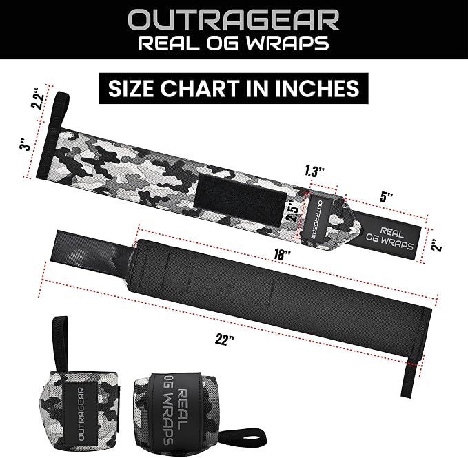 18" OG-Grade Wrist Wraps for Weightlifting – Heavy Duty Wrist Support with Thumb Loop & Lockdown Strap – Wrist Straps for Powerlifting, Bench Press & Gym Training