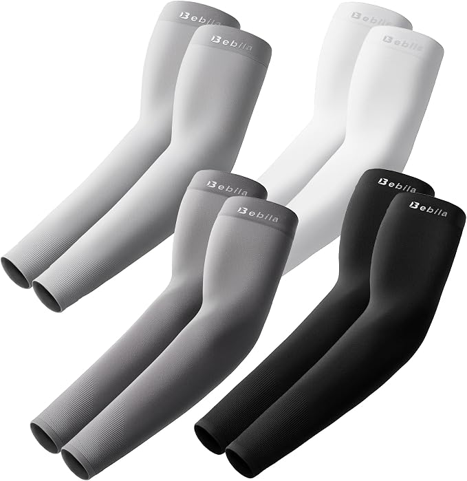 Bebila Arm Sleeves for Men Women, UV Sun Protection Cooling Compression Outdoor