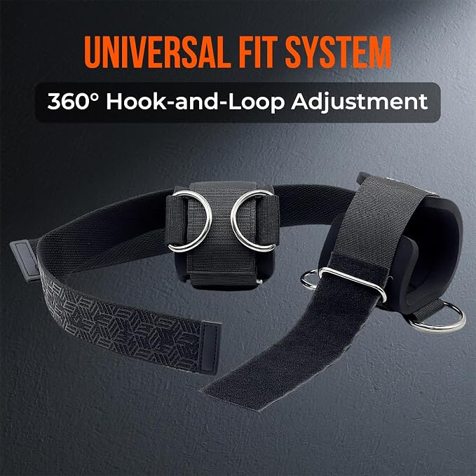 Double D Ring Weightlifting Straps - Neoprene Padding | Anti-slip silicone grip with adjustable fit for deadlifts and cable machines