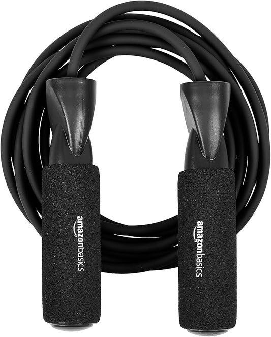 Amazon Basics Jump Rope for Exercise, Cardio and Home Workout, Length Adjustable, 118 Inches