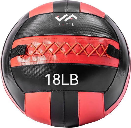 JFit Wall Ball – Premium Soft Weighted Exercise Ball for Strength, Conditioning, Gym & Home Workouts, 4-30 LB