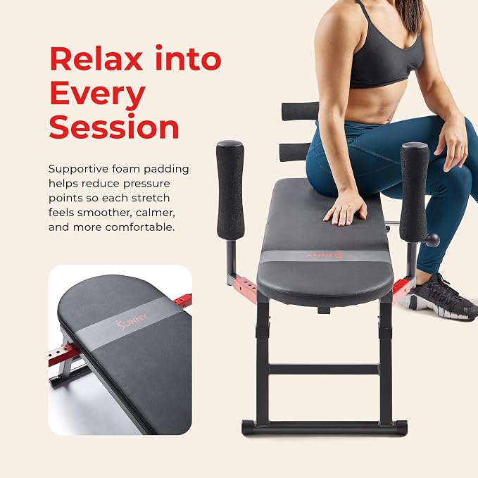 Sunny Health & Fitness Decompression Stretch Table for Back Pain Relief | No-Hang Inversion Therapy, 400LB Capacity, Precise Stretch Control, Spinal Alignment Support, Improved Flexibility