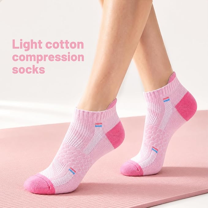 MAXTOP Ankle Compression Socks for Men Women-Cushioned Arch Support,Anti Blister,Plantar Fasciitis Relief 3/5 Pairs