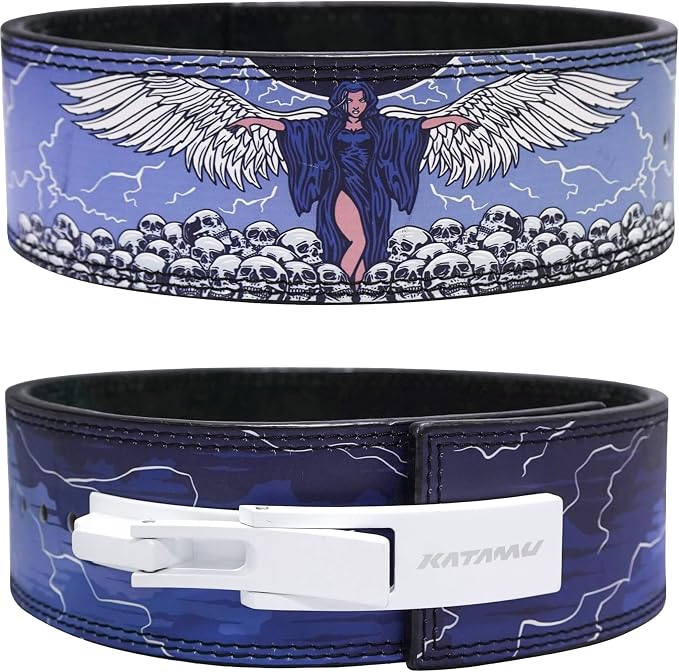 Katamu Core Collection USPA & IPL Approved Lever Belt — Premium 10mm | Leather Powerlifting Belt for Men and Women, Steel Lever Buckle, 4 Inch Wide Back Support for Deadlifts and Squats