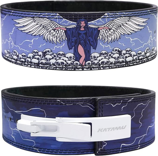 Katamu Core Collection USPA & IPL Approved Lever Belt — Premium 10mm | Leather Powerlifting Belt for Men and Women, Steel Lever Buckle, 4 Inch Wide Back Support for Deadlifts and Squats