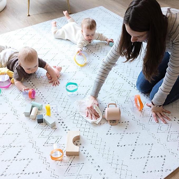 Little Landings Baby Play Mat for Floor - Boho (4x6ft) - Premium EVA Foam Play Mat for Babies & Toddlers (Ages 0-5+) - Non-Toxic Playmat for Tummy Time, Crawling & Playroom - Stylish & Comfortable