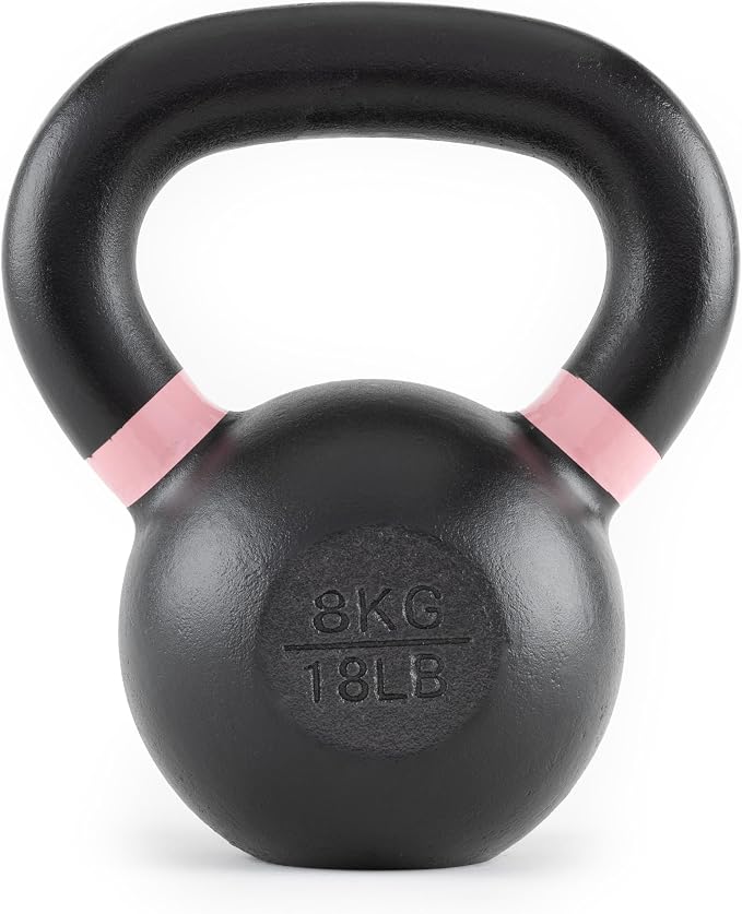 Rage Fitness Single Cast Iron Kettlebell | Powder Coated - Wide Handle Weights for Core & Glute Workouts; Swings, Squats, Deadlifts; Strength, Endurance & Flexibility for Men & Women