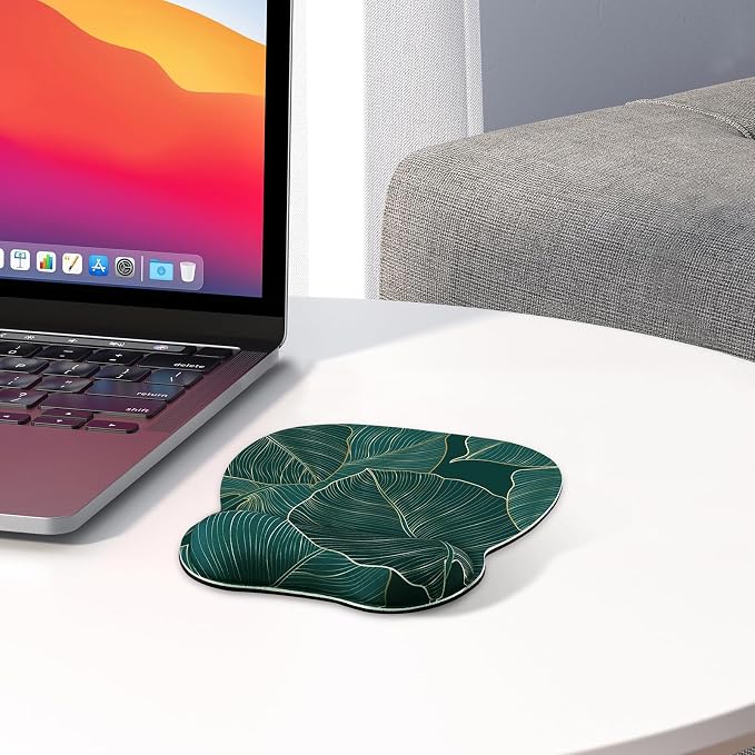 EooCoo Ergonomic Mouse Pad with Wrist Rest, Memory Foam Support Mousepad | Non-Slip Base for Computer, Cafe, Home & Office, 9.64 x 8.26 in Office Desk Accessories, Carpal Tunnel Relief