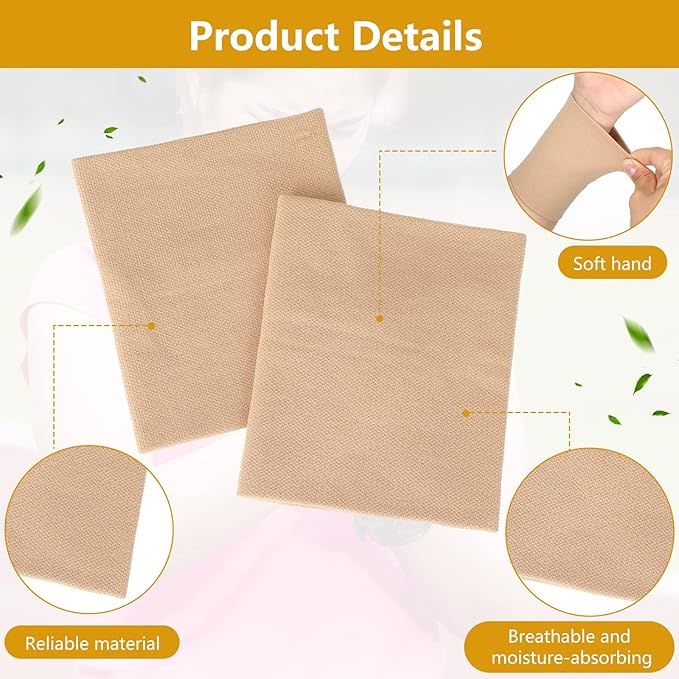 SATINIOR 2 Pairs Compression Wrist Sleeve Compression Wrist Brace Wrist Supports Wrist Wraps Elastic Wristbands for Men and Women Tennis, Tendonitis, Carpal Tunnel (Beige, X-Large)