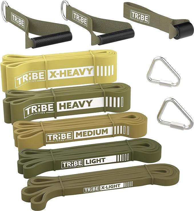 Long Resistance Bands Set, 5 Pull Up Assistance Bands for Working Out | 5 resistance levels, natural latex construction, exercise bands for strength training, stretching and physical therapy