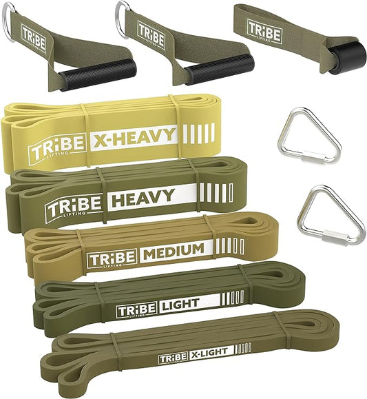Long Resistance Bands Set, 5 Pull Up Assistance Bands for Working Out | 5 resistance levels, natural latex construction, exercise bands for strength training, stretching and physical therapy