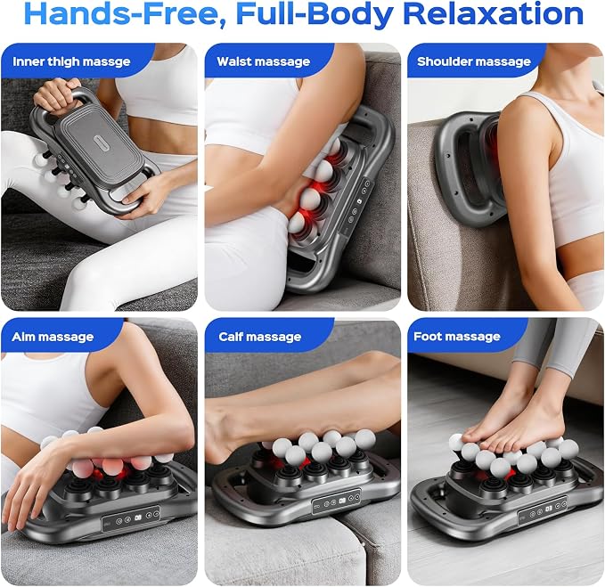 16-Head Massage Gun Set, 2600mAh Deep Tissue Percussion Massager | 9 Speeds & Styles, Quiet Electric Tool for Back, Shoulders, Legs, Foot, Body Muscle Pain Relief, Gunmetal
