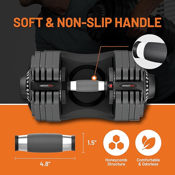ATIVAFIT Adjustable Dumbbells Set, 5–88LB Quick Adjust Free Weights with Double Safety Lock & Anti-Slip Steel Handle, Space Saving Home Gym Equipment for Full Body Strength Training