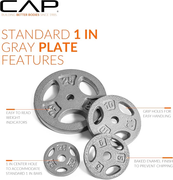 CAP Barbell Standard 1-Inch Grip Weight Plates