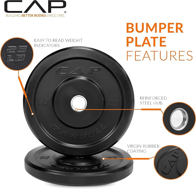 CAP Barbell Rubber Olympic Bumper Plate | Multiple Options/Colors