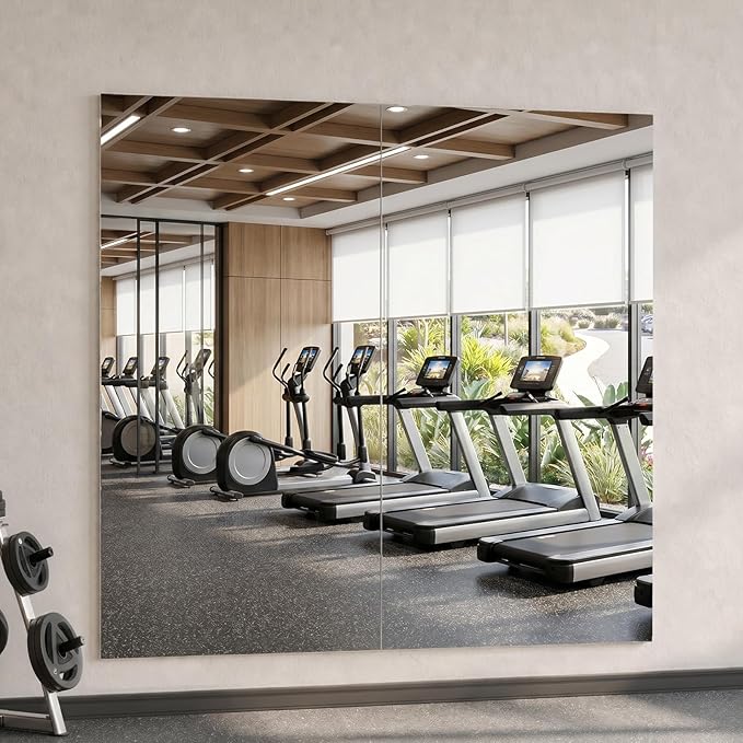 brisafe Gym Mirror, 60"x36" 2-Pack Magnetic No-Drill Wall Mirror | Shatterproof Nano Safety Mirror, Lightweight, Reduces ER bills，True Reflection, for Gym & Dance