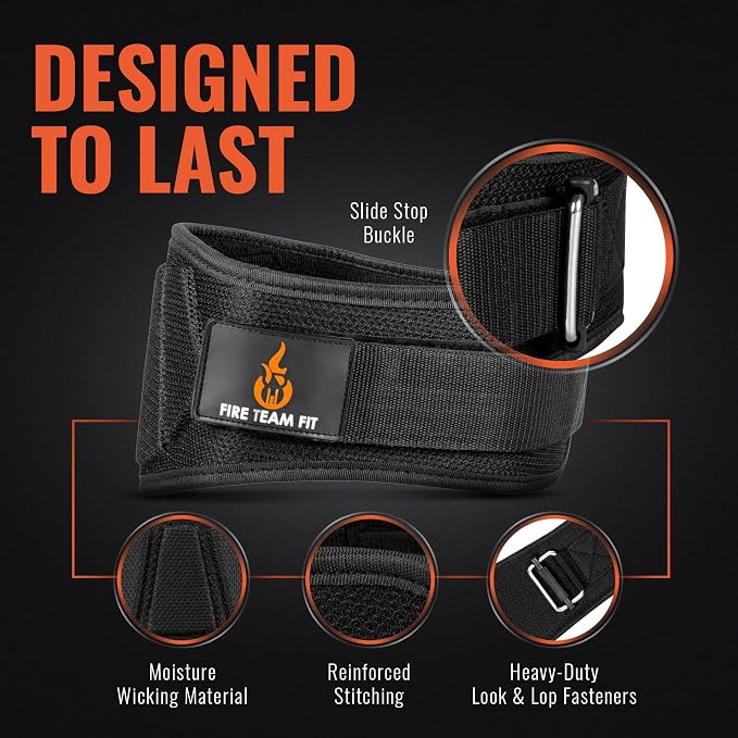 Weight Lifting Belt for Men and Women, 6 Inch, Bodybuilding & Fitness Back Support for Cross Training Workout, Squats, Lunges