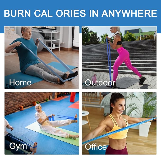 5-Piece Resistance Bands Set, 5.9 ft, Latex-Free for Exercise and Therapy | Elastic Bands for Stretching, Physical Therapy, Yoga, Pilates and Home Workouts, Suitable for Women and Men