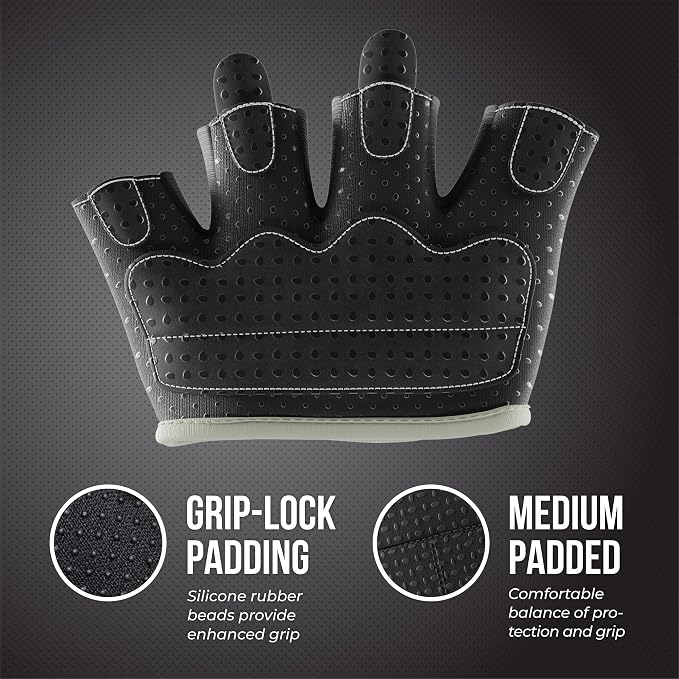 Contraband Pink Label 5537 Womens Micro Weight Lifting Gloves w/Grip-Lock Silicone Padding (Pair) - Minimalist Half Gloves - Apple Watch Friendly
