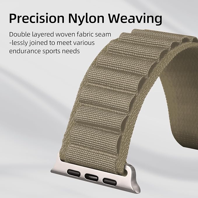 Alpine Nylon Sport Bands Compatible with Apple Watch Ultra Band 49mm 46mm 45mm 44mm 42mm Men Women, Stretch Loop Strap with D-Hook for iWatch Series 10 Ultra SE 9 8 7 6 5 4 3 2 1