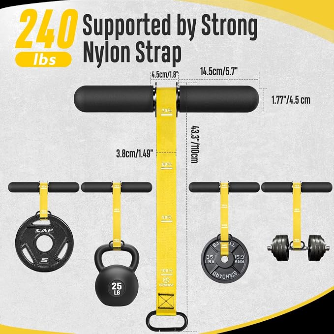 FitBeast Forearm Strengthener & Forearm Exerciser, Wrist Roller | Forearm strength trainer with thick handle and adjustable strap. Ideal for grip strength, muscle building and rehabilitation.
